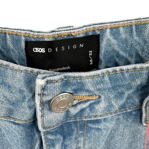 ASOS Design Loose Jean with Deep Turn Up Cuff in pale wash Size 30 - Picture 2 of 9